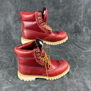 Timberland Men's Bold Red Leather Boots